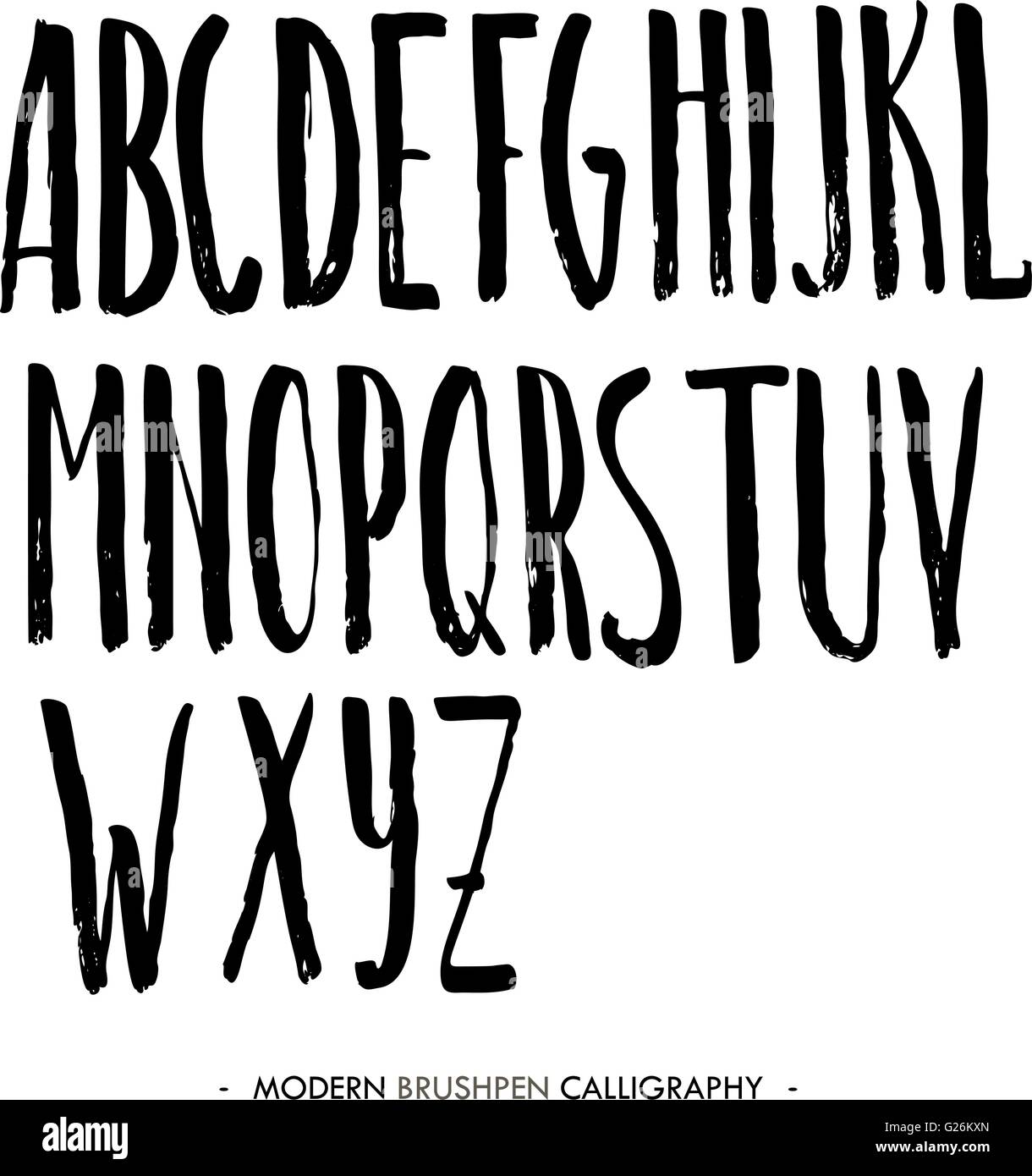 Moderne Tinte Alphabet Schriftart Stock Vektorgrafik Alamy
