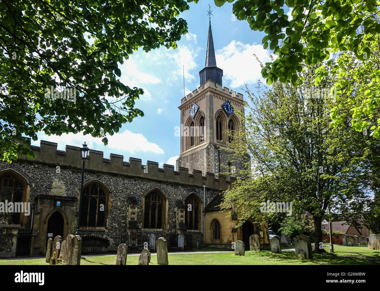 St Mary the Virgin Baldock, Hertfordshire, Großbritannien Stockfoto