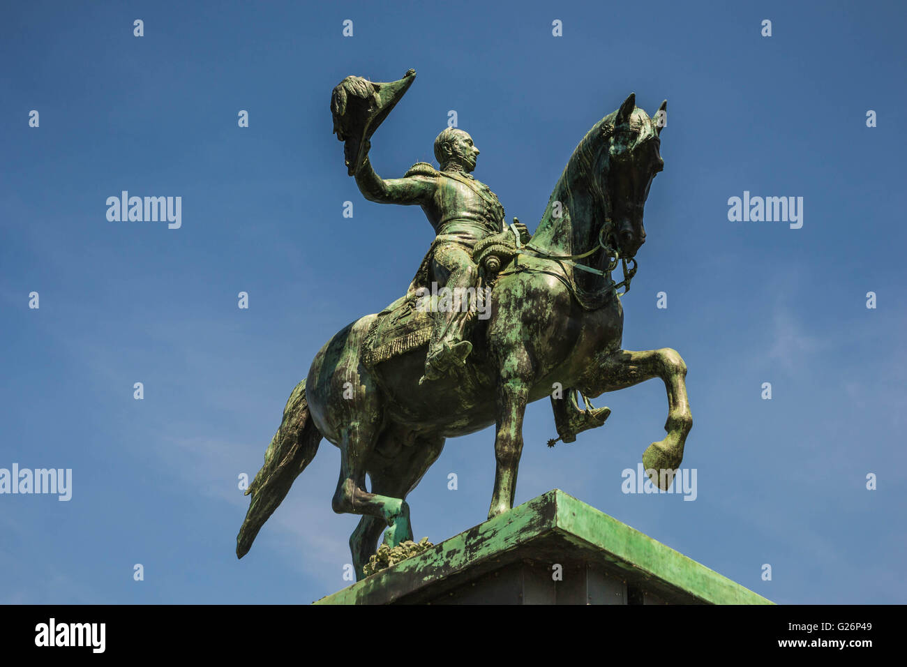 Statue von König Willem II außerhalb der Binnenhof Stockfoto