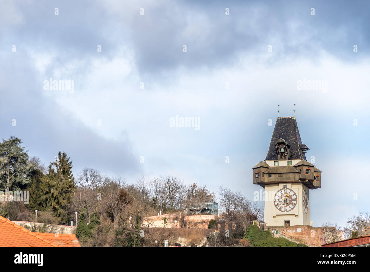 Grazer Uhrturm - Uhrturm Stockfoto