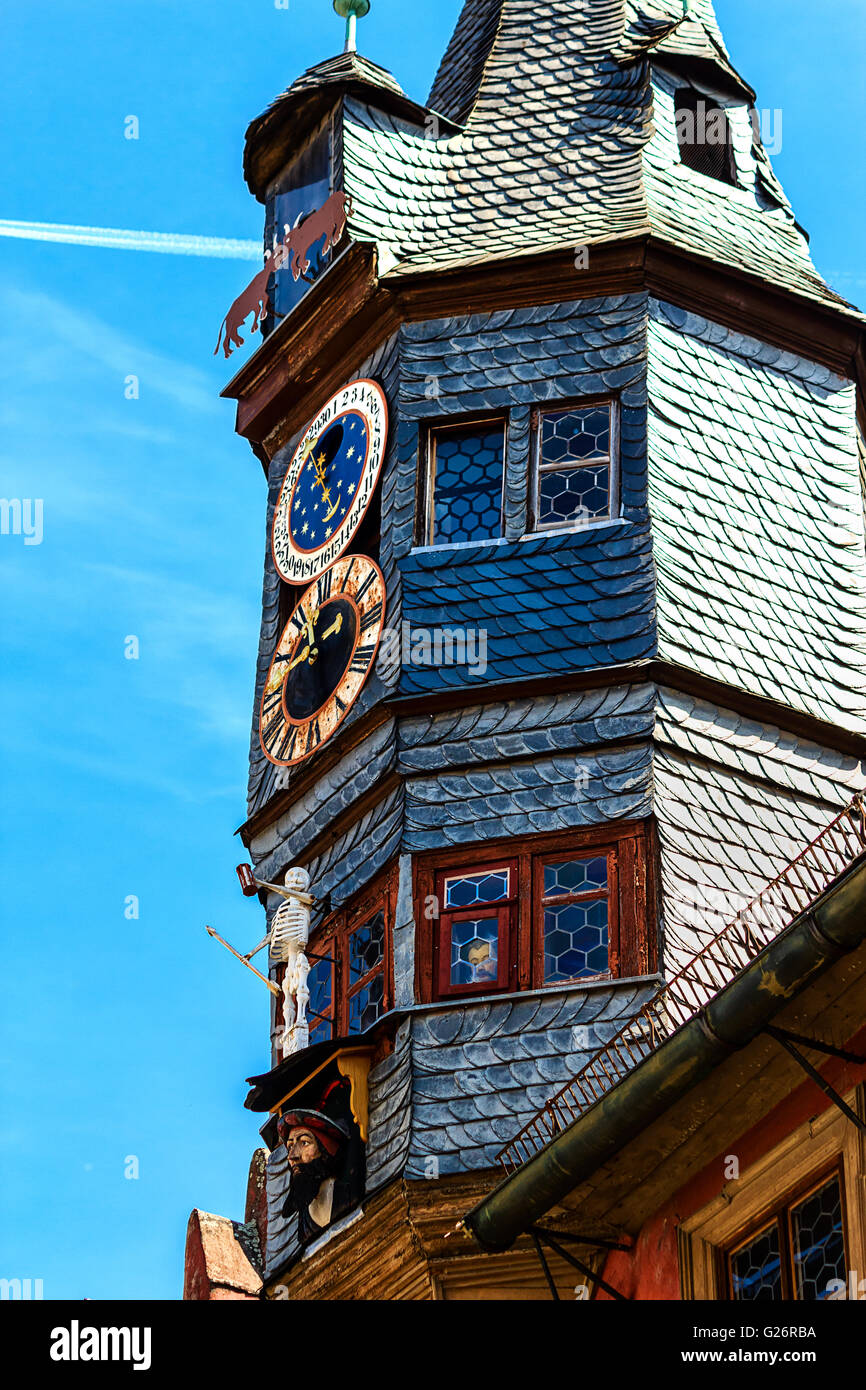 Malerische New Town Hall in Ochsenfurt bei Würzburg, Deutschland Stockfoto