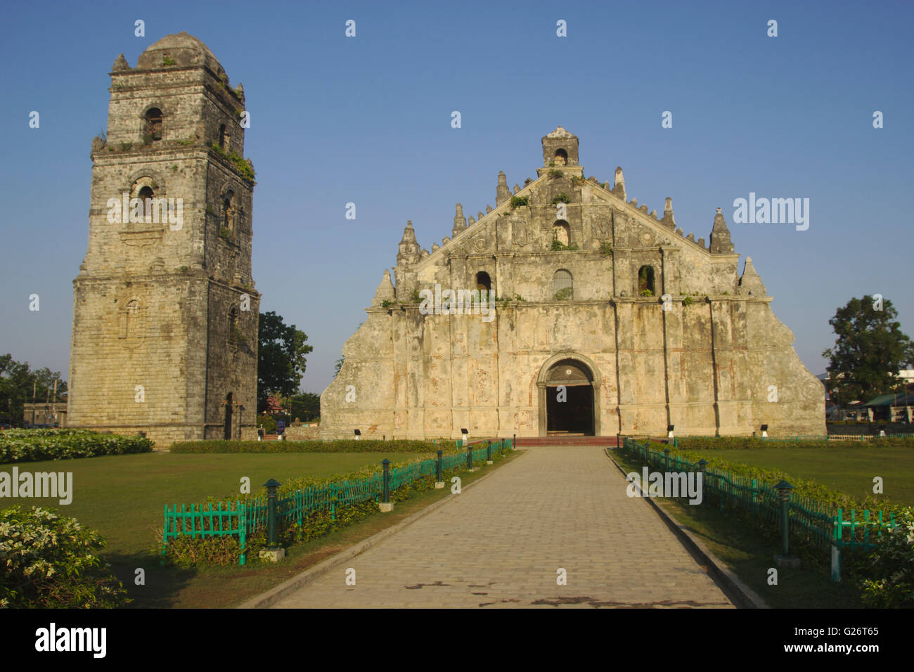 Paoay Kirche, in der Nähe von Laoag, nördlichen Luzon, Philippinen Stockfoto
