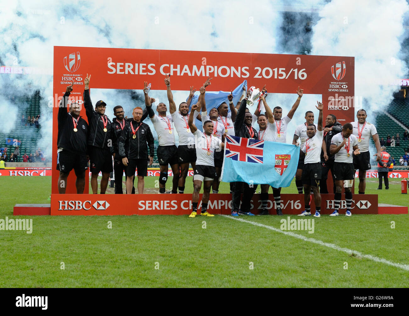 HSBC World Sevens, Twickenham, London, 22. Mai 2016, Fidschi-Serie-Gewinner Stockfoto