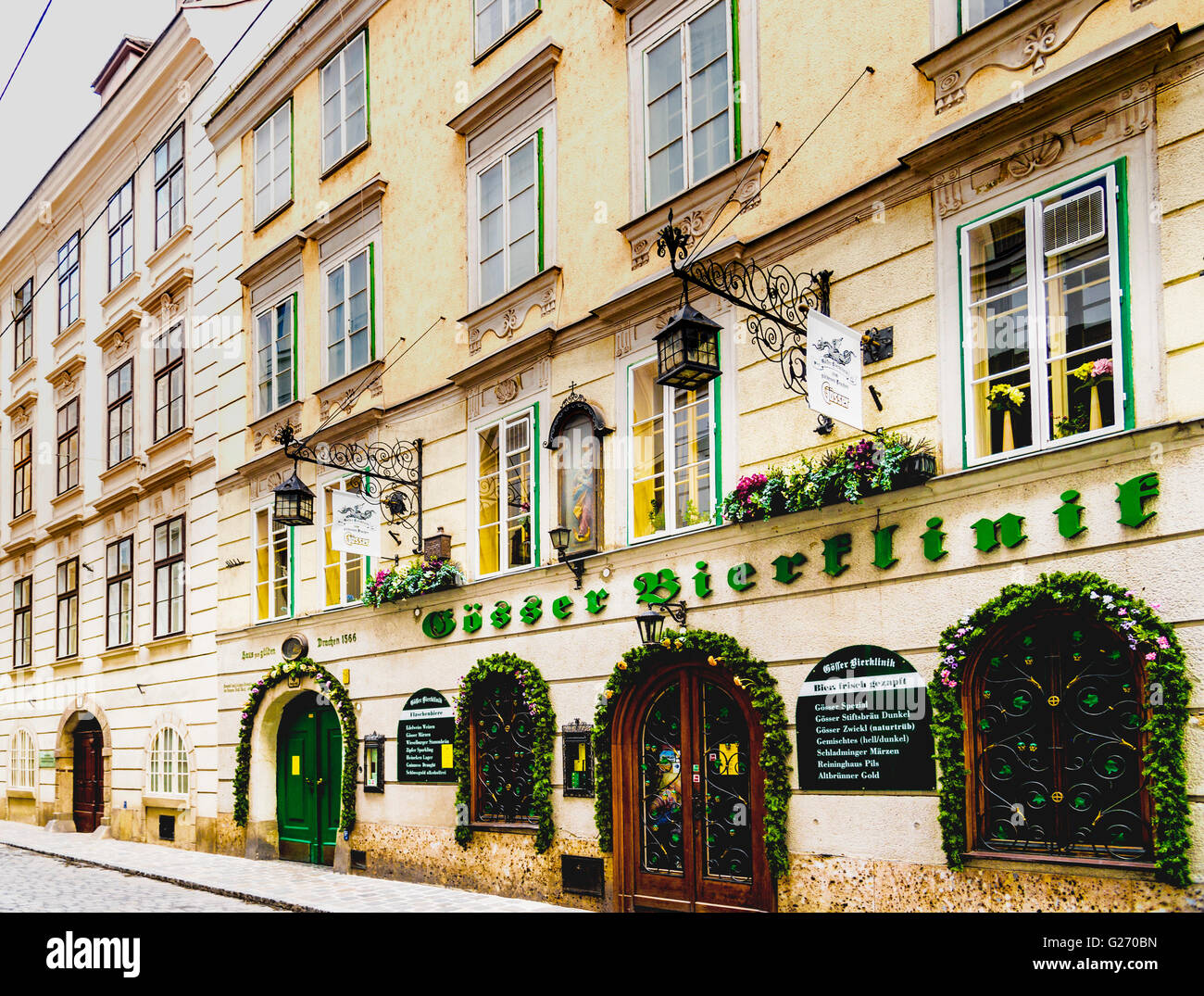 Wien, Goesser Bierklinik, ein altes Restaurant; Stockfoto Wien, Goesser Bierklinik, ein altes Restaurant; Stockfoto