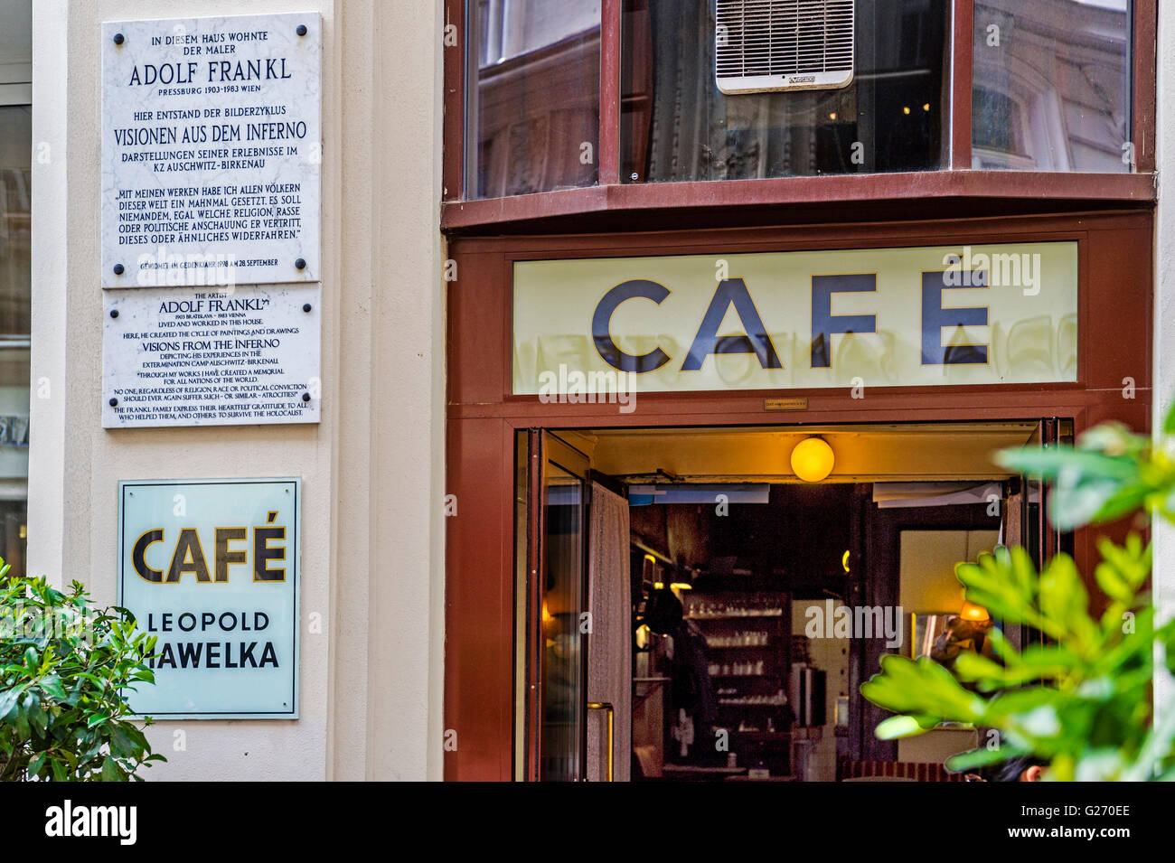 Wien, Café Hawelka, Treffpunkt für Schriftsteller und Künstler; Wien, Café Hawelka, Treffpunkt Für Lastin Stockfoto