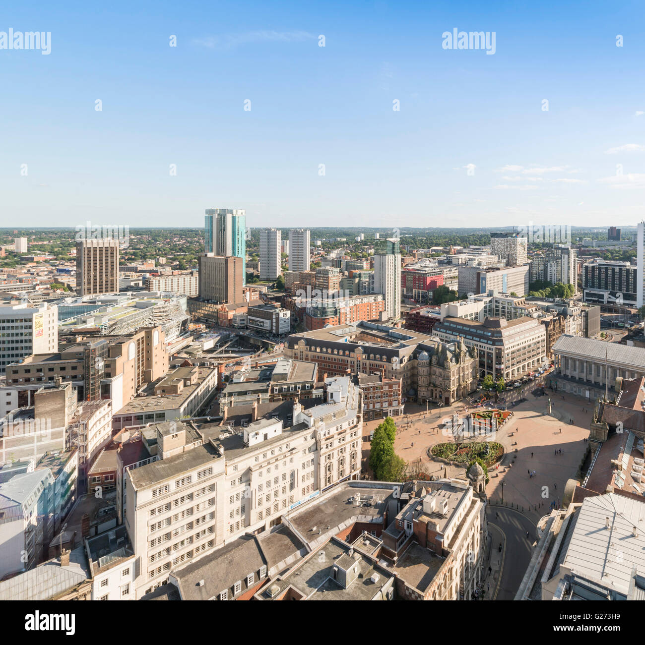 Luftaufnahme von Birmingham City Centre, England. Victoria Square Stockfoto