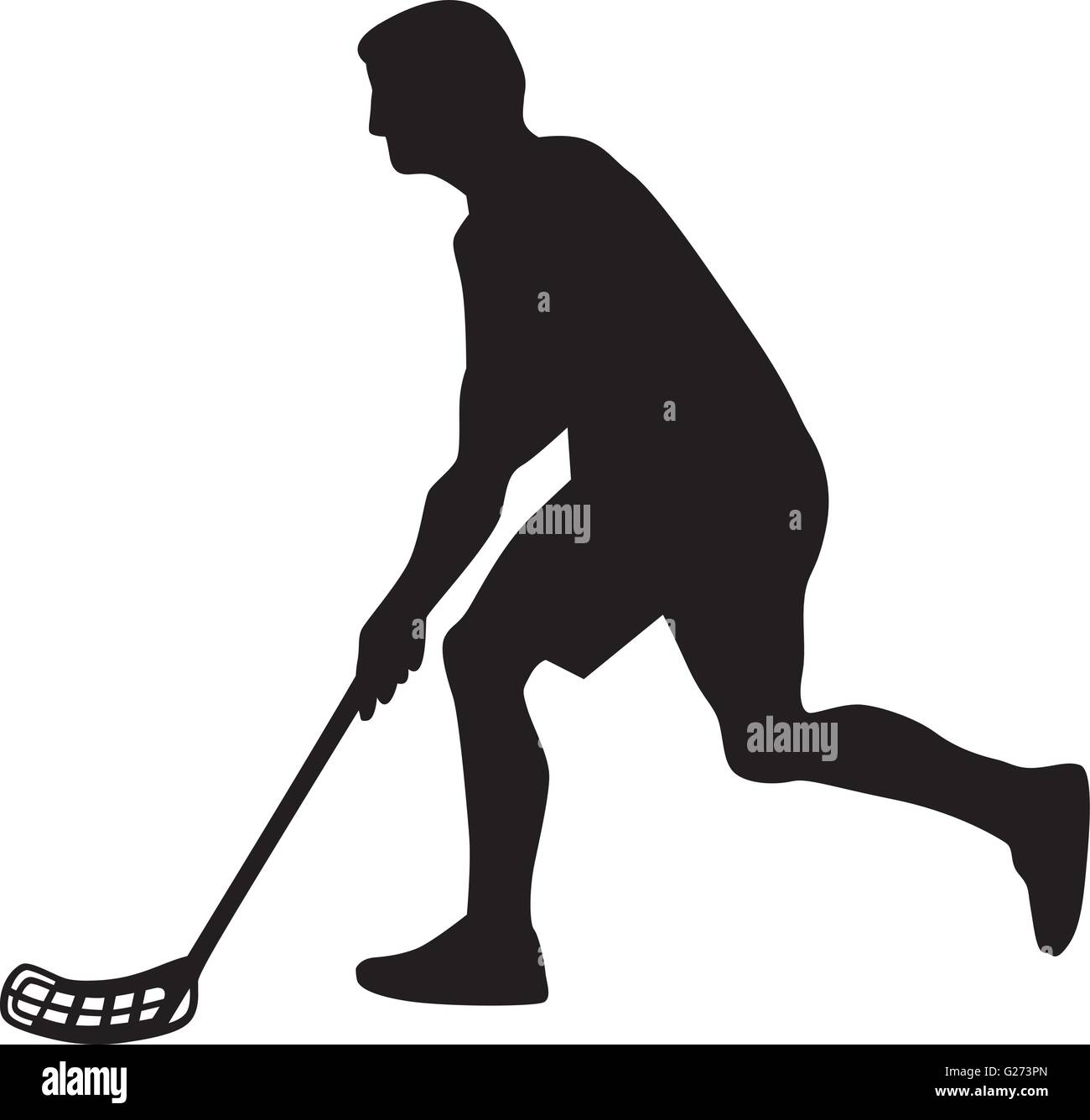 Floorball Spieler silhouette Stock Vektor