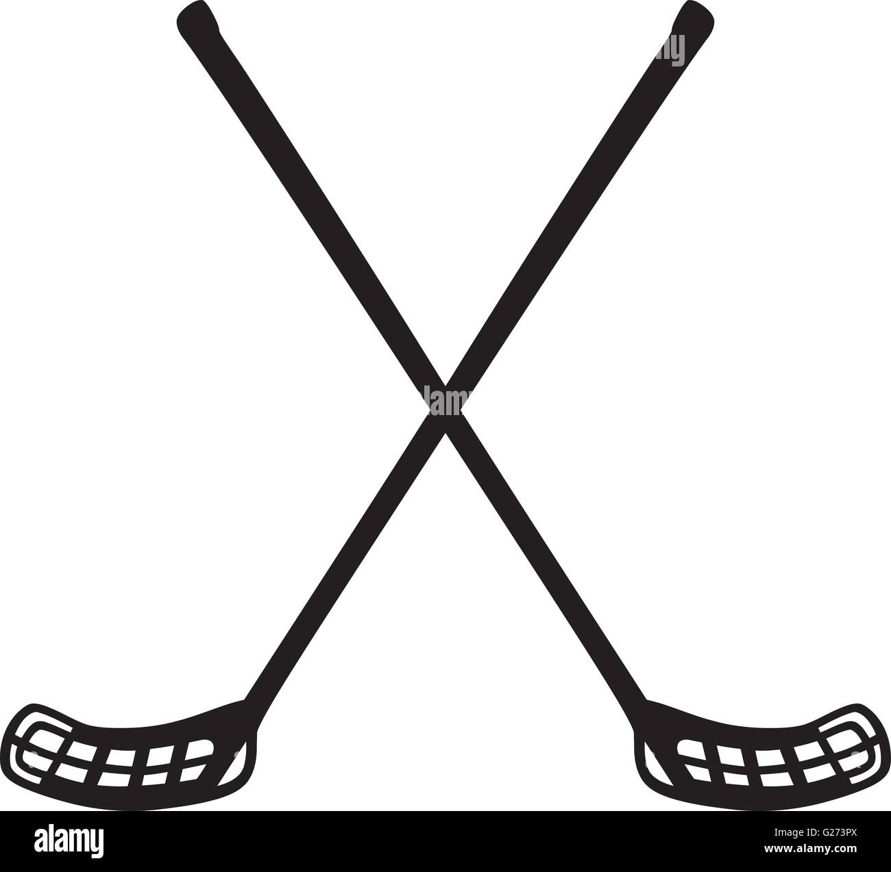Gekreuzte Floorball Stöcke Stock Vektor