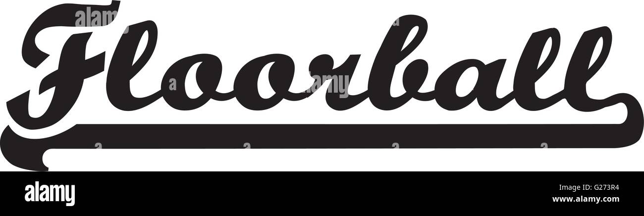 Floorball Wort retro Stock Vektor