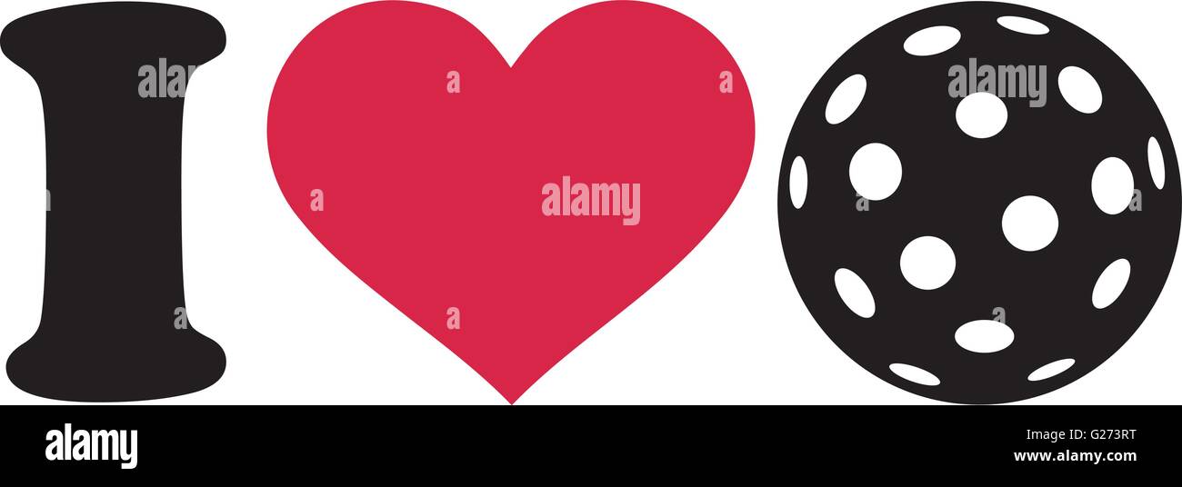 Ich liebe Floorball ball Stock Vektor