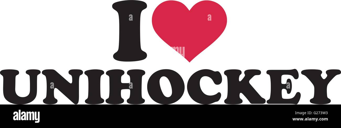 Ich liebe unihockey Stock Vektor