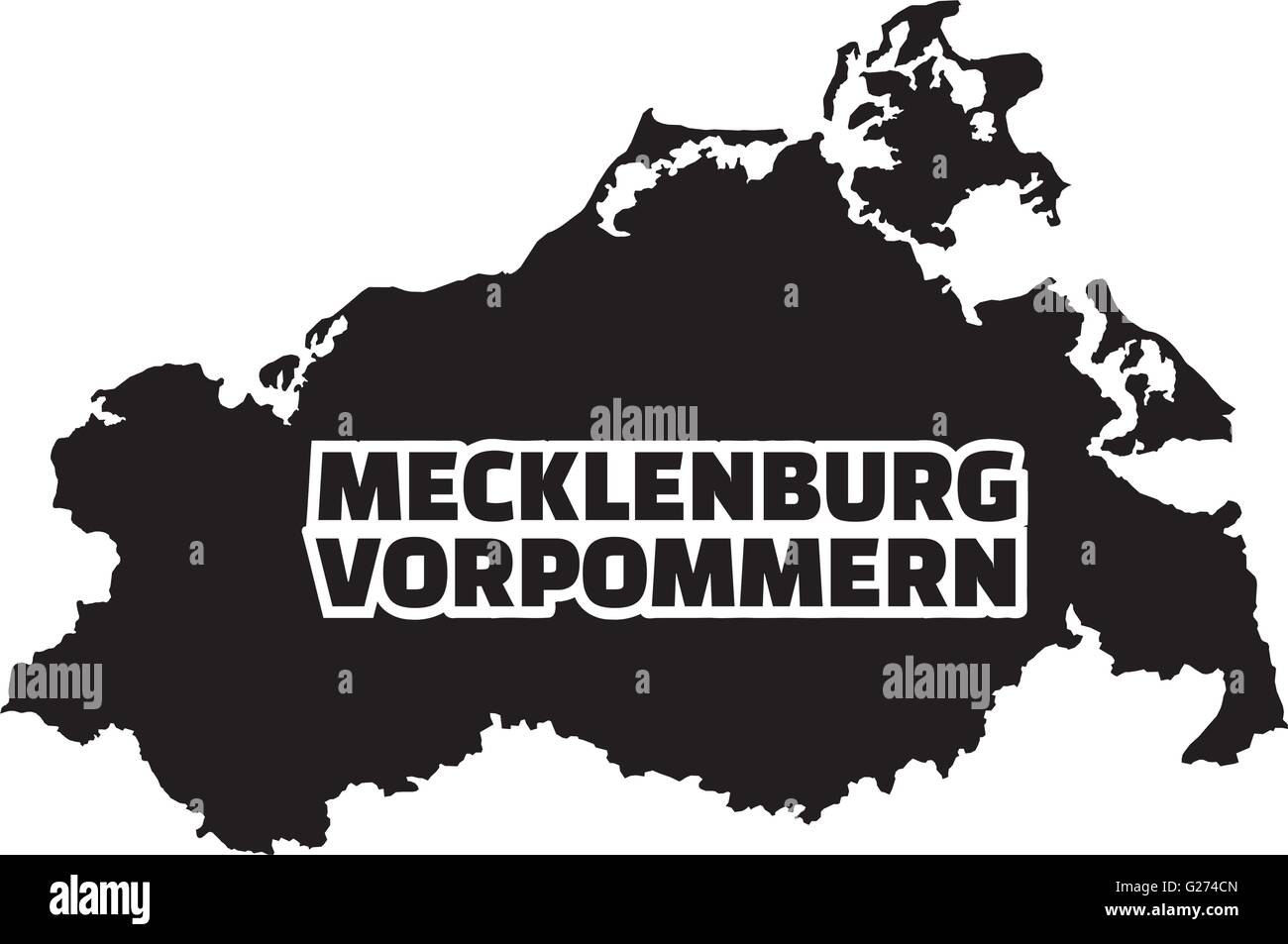 Mecklenburg-Vorpommern-Karte mit deutschen Titel Stock Vektor