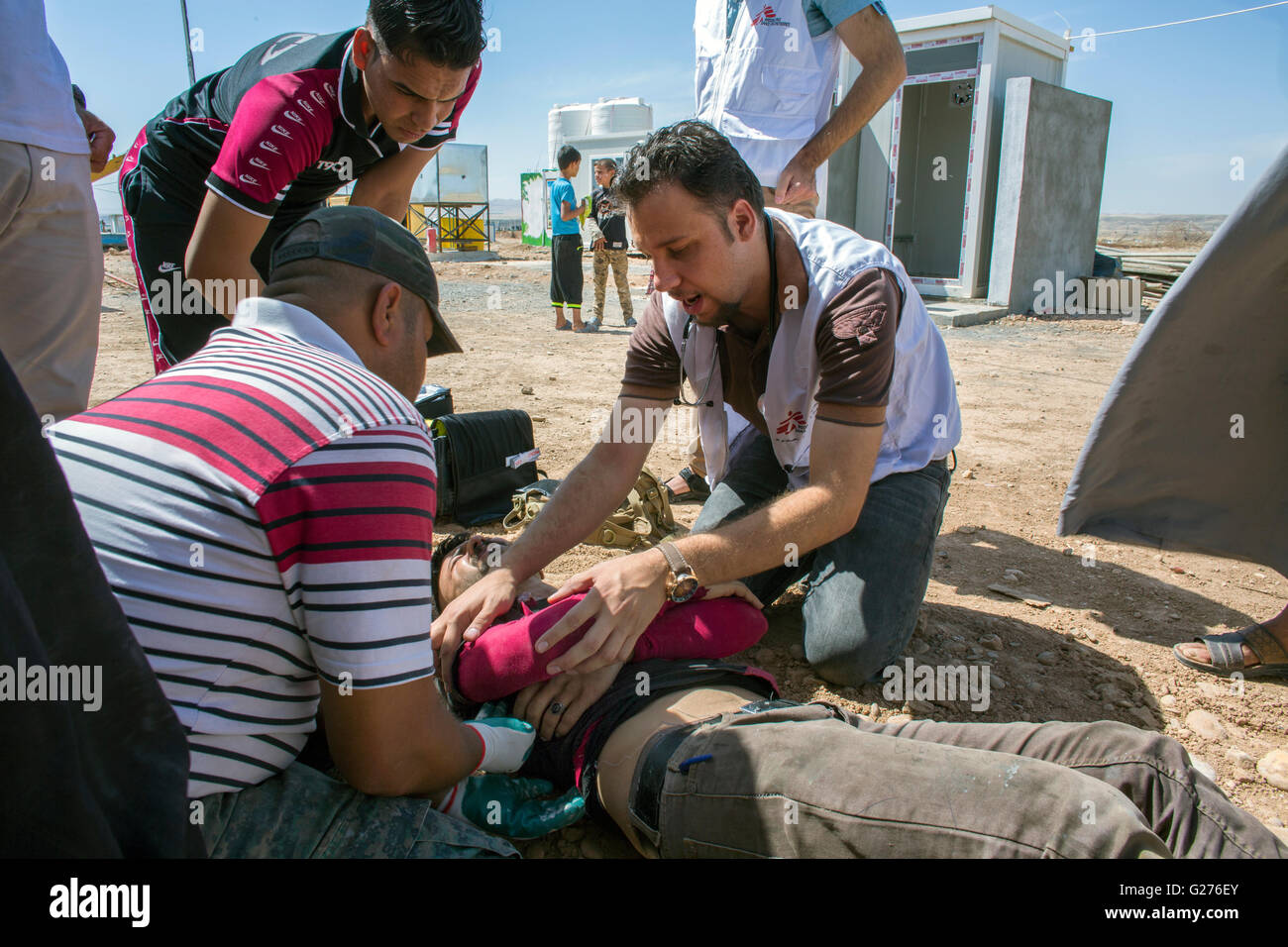 Medizinische Einrichtung für irakische Vertriebene intern Stockfoto