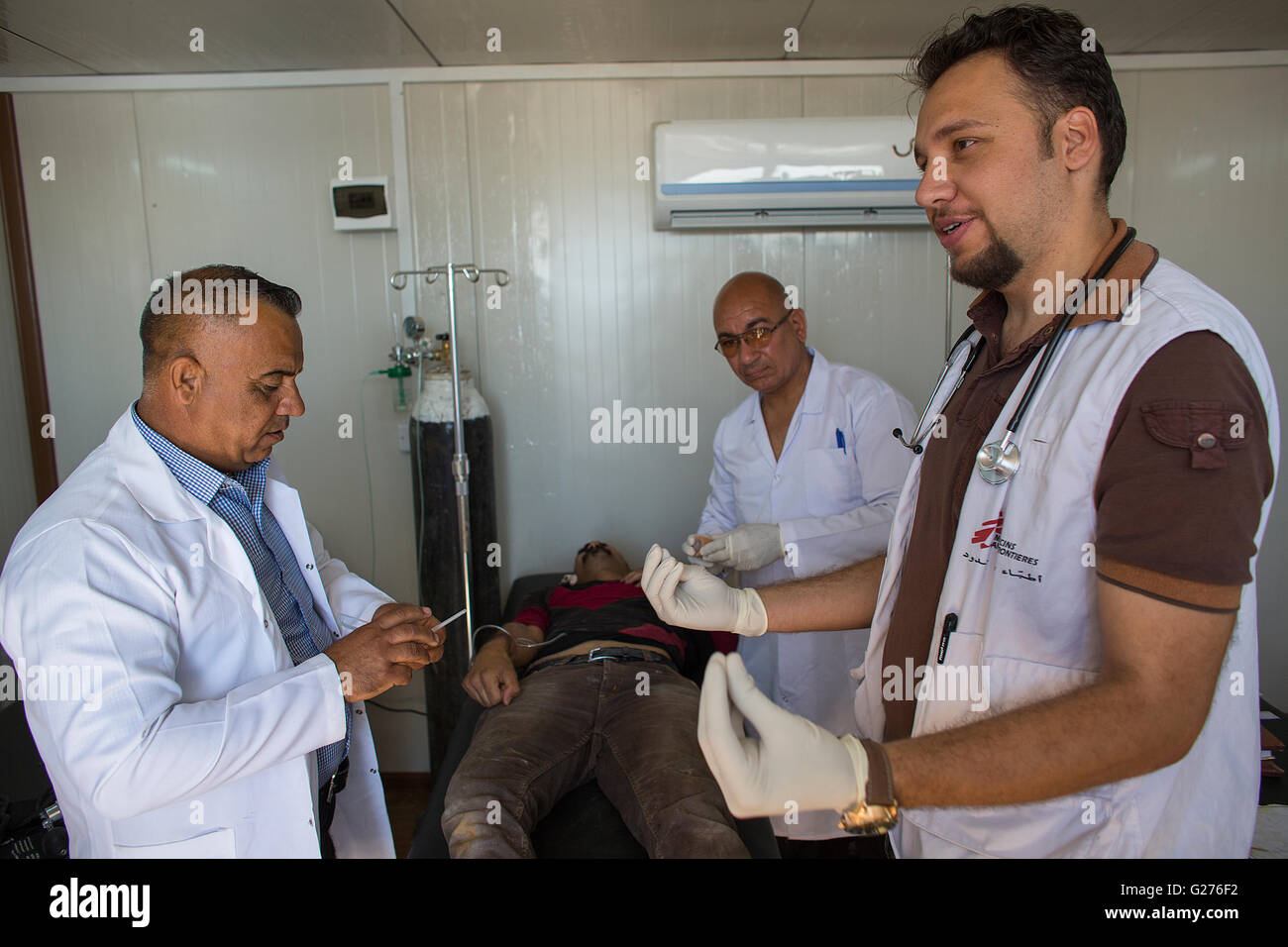 Medizinische Einrichtung für irakische Vertriebene intern Stockfoto