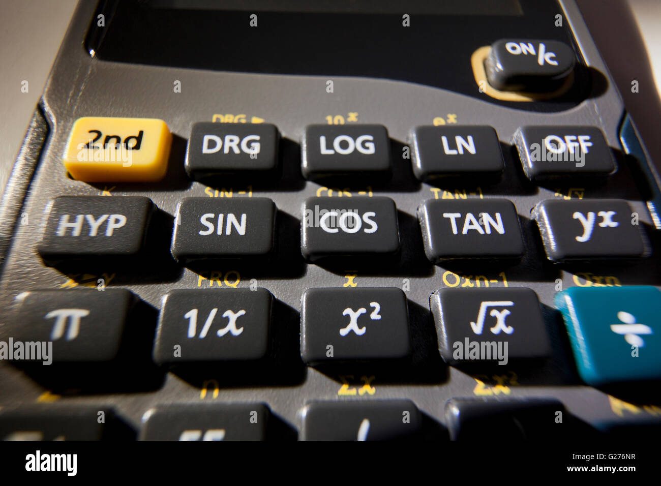 Texas Instruments wissenschaftlicher Taschenrechner Tastatur - USA Stockfoto
