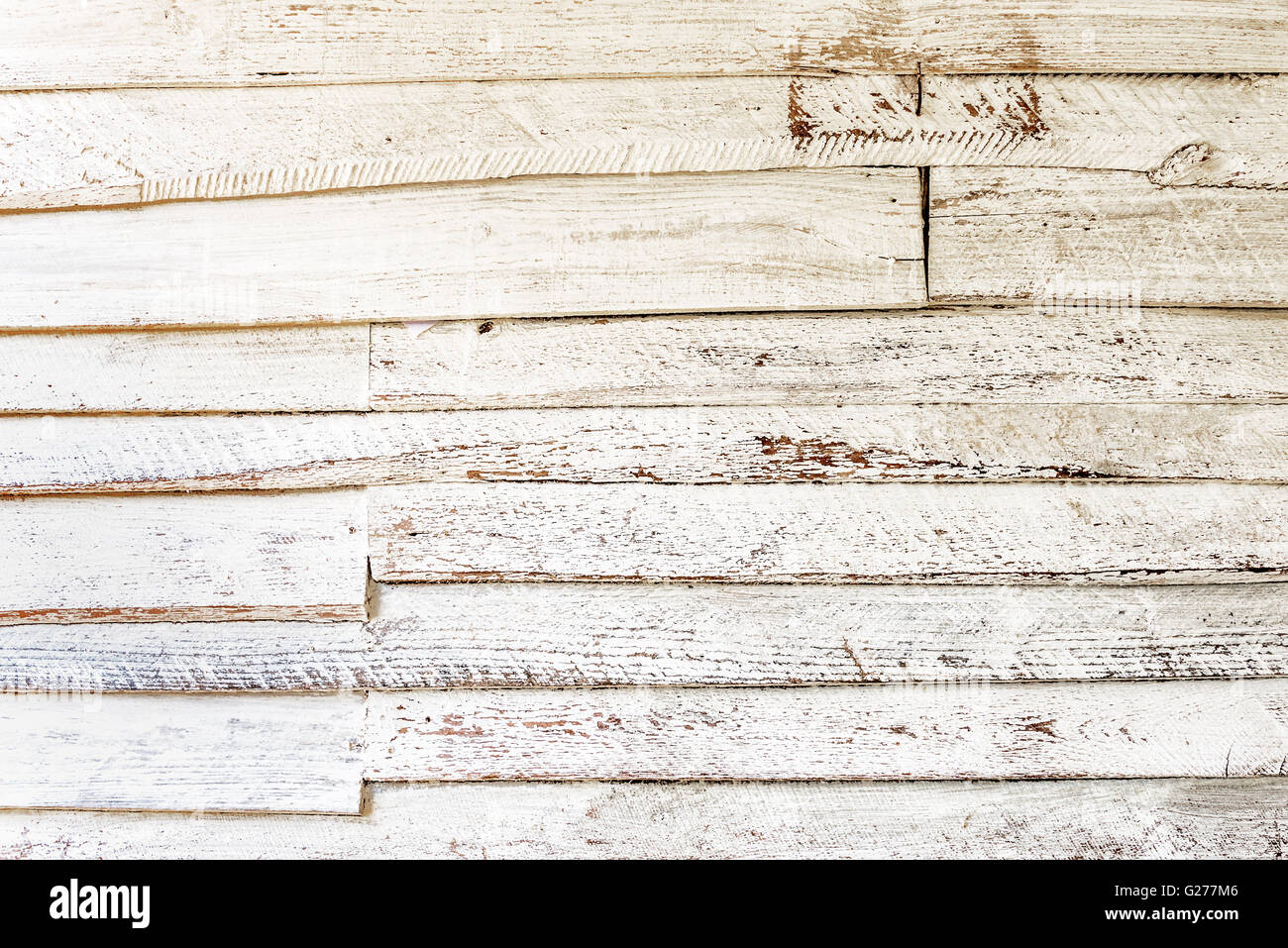 Alte weiße Holz Planken Hintergrund Stockfoto