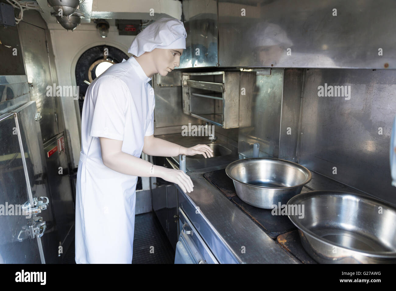 Ein Mannequin männlich Koch in einer Küche Stockfoto