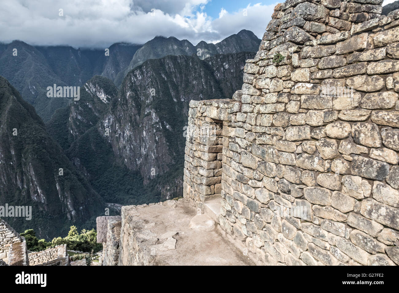 Blick auf Machu Picchu Stockfoto