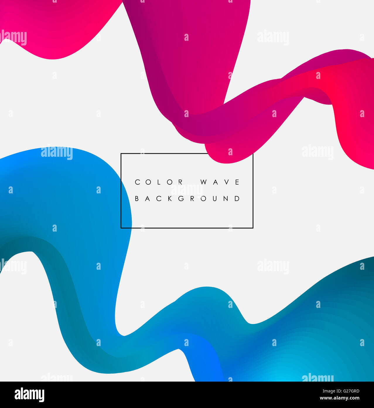 Abstrakte Farbe Wave Design-Element. Rosa und blaue gebogene Linien und Kreis. Stockfoto