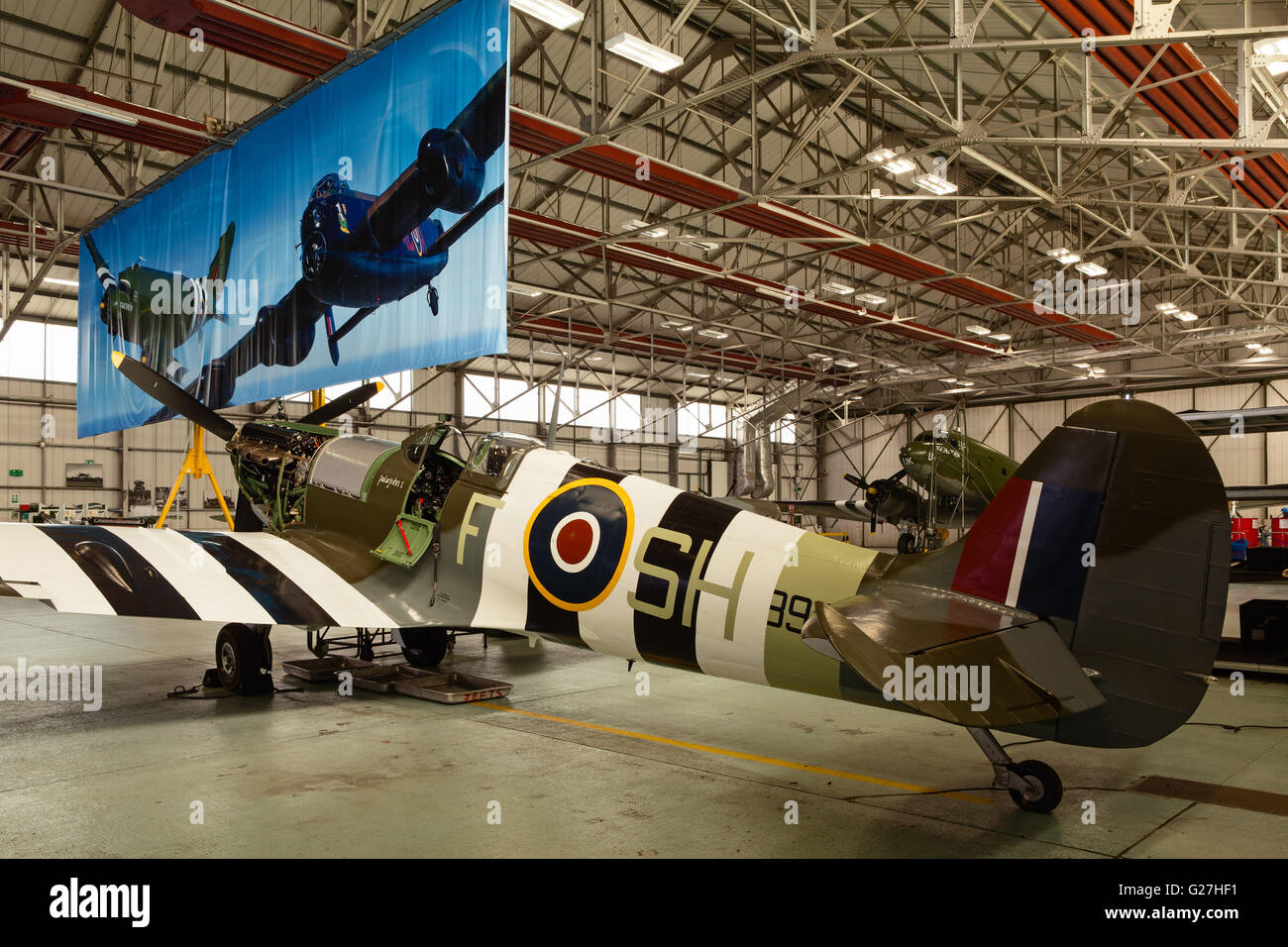 Die Battle of Britain Memorial Flight an RAF Coningsby, Lincolnshire. März 2015. Stockfoto