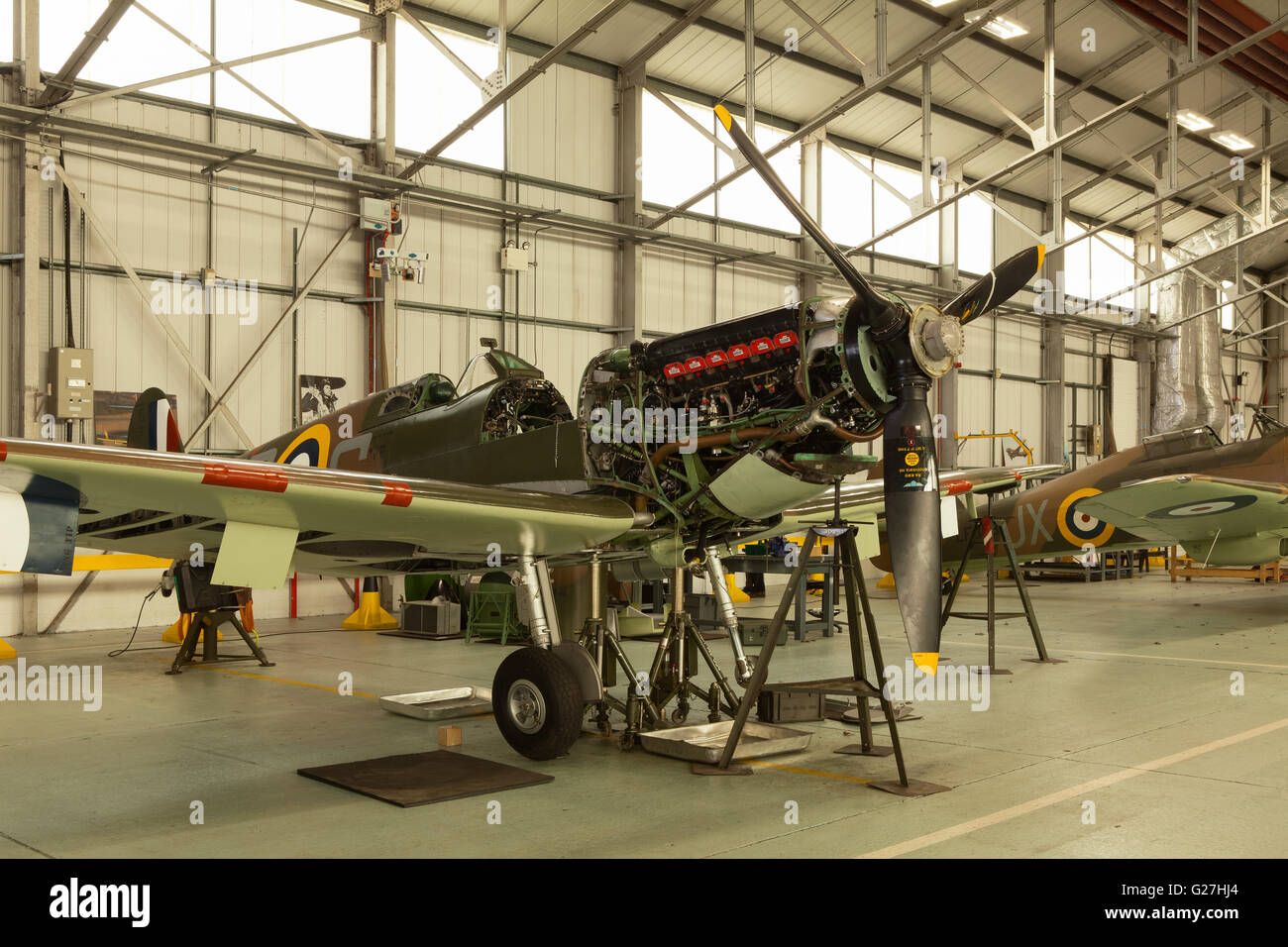 Die Battle of Britain Memorial Flight an RAF Coningsby, Lincolnshire. März 2015. Stockfoto