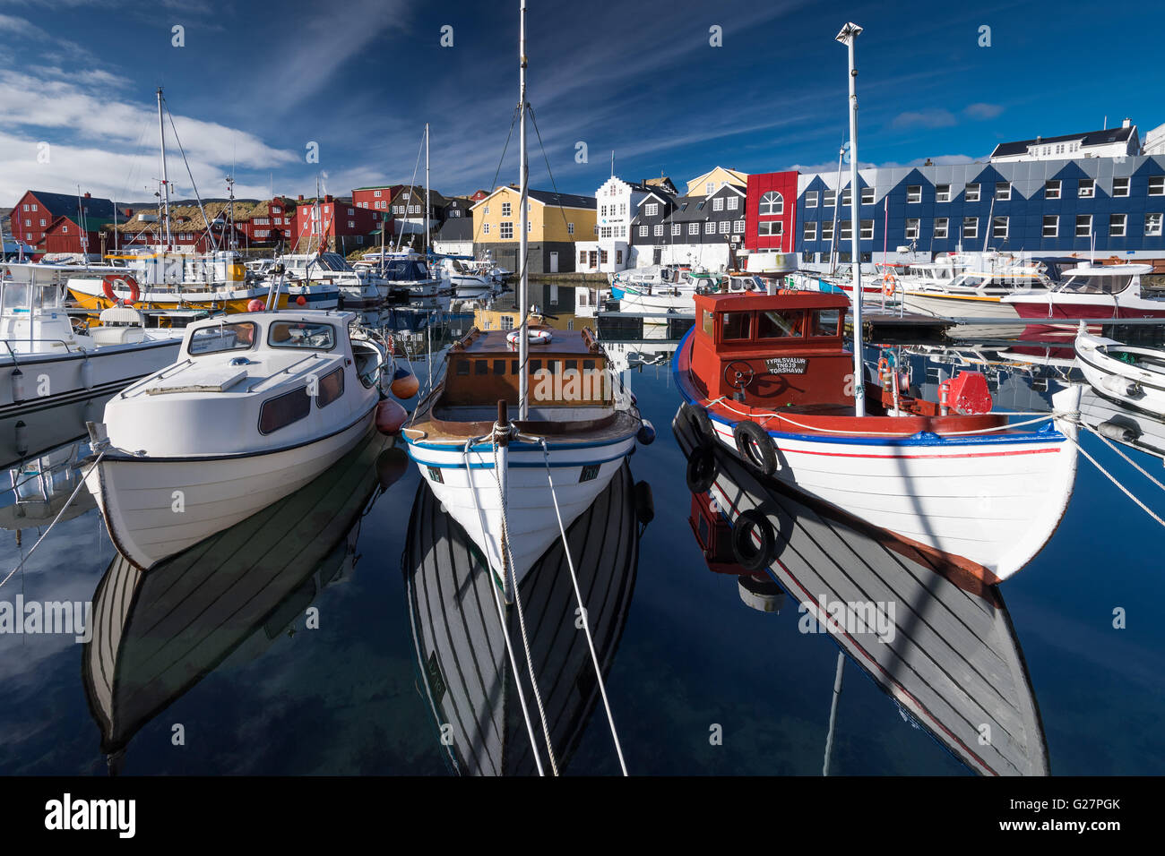 Bootshafen, Tórshavn, Färöer, Dänemark Stockfoto