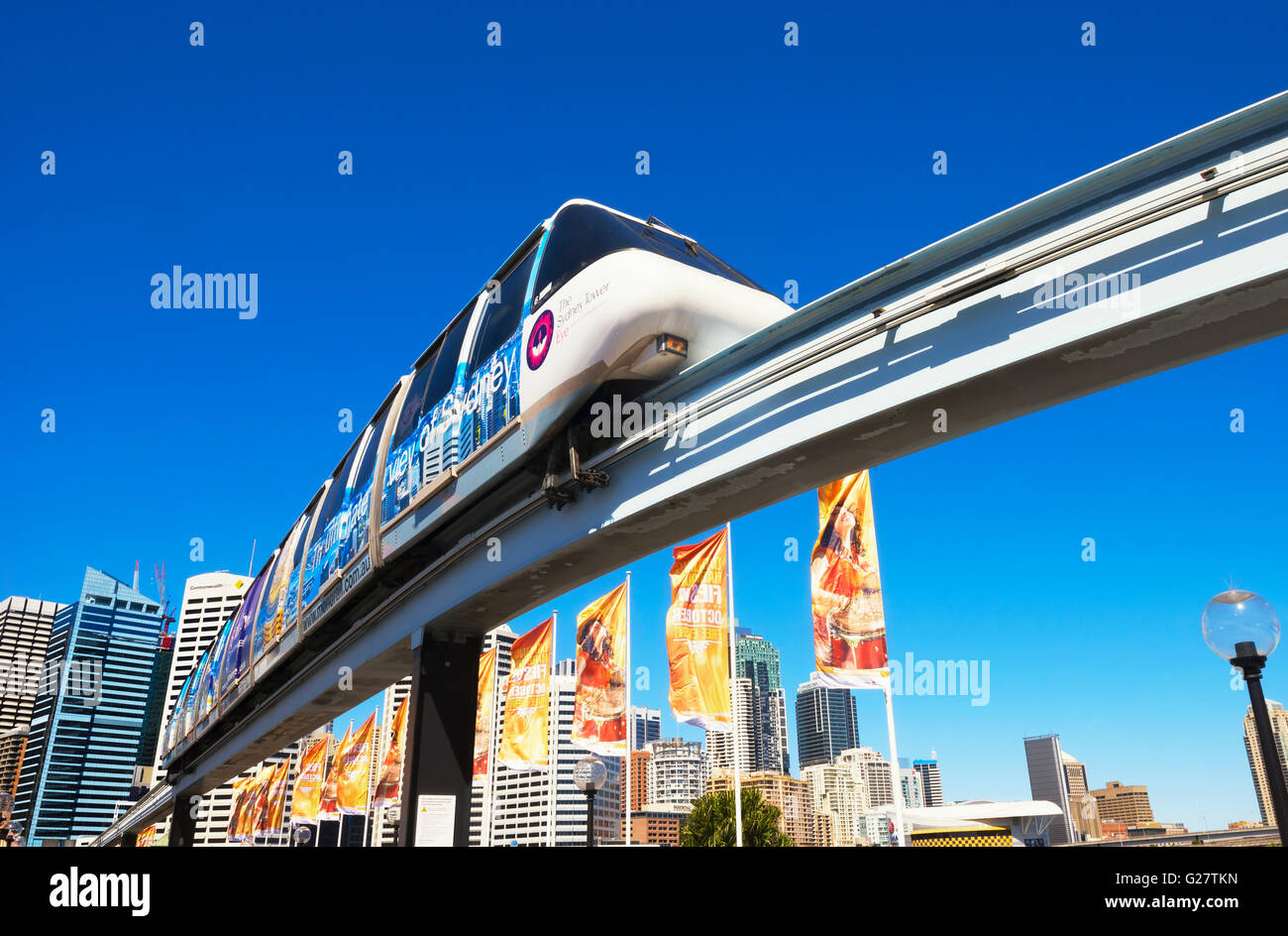 Monorail, Darling Harbour, Sydney, New South Wales, Australien Stockfoto