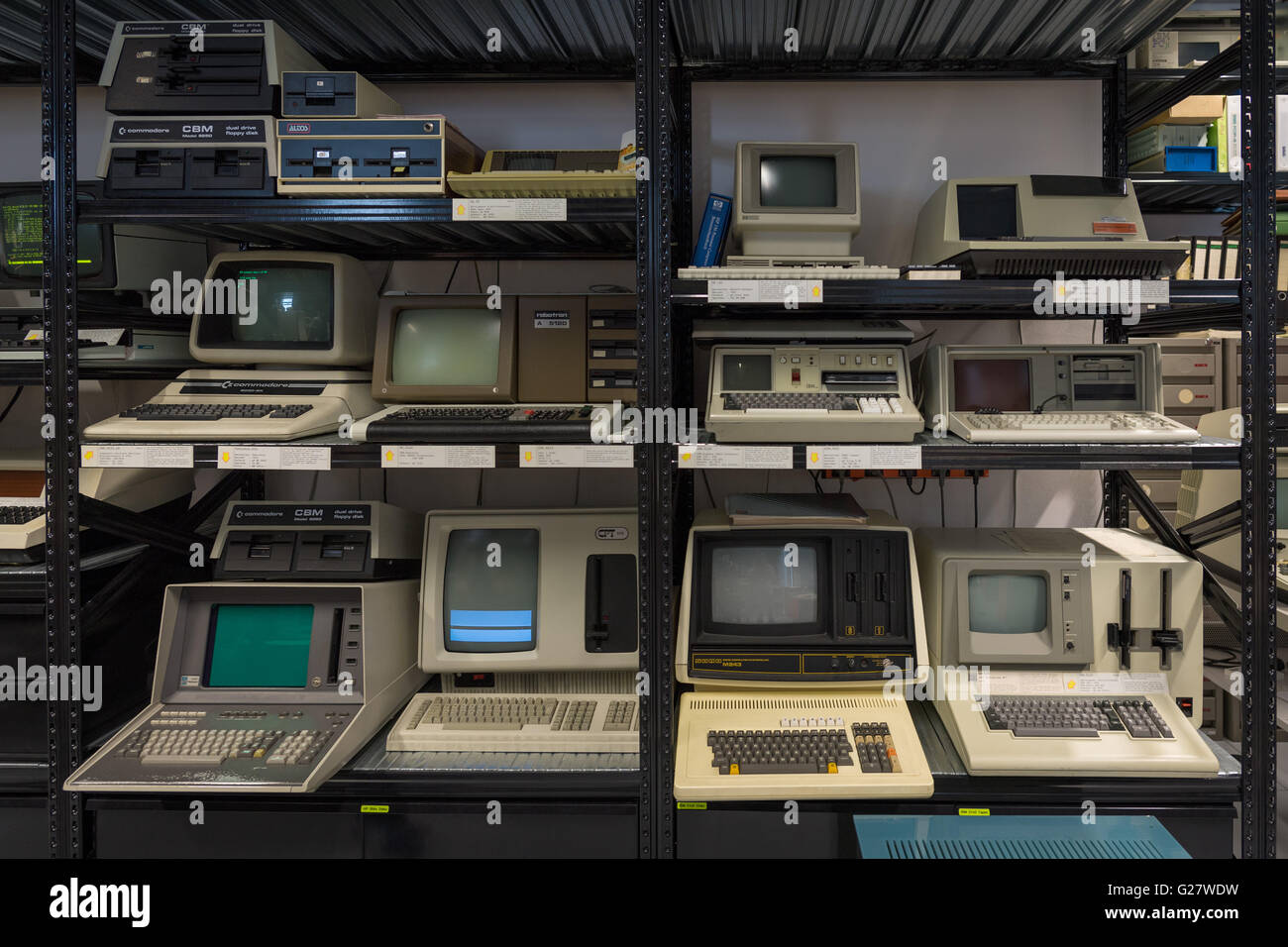 Alte Computer im Computer-Museum, Universität Stuttgart, Stuttgart-Vaihingen, Baden-Württemberg, Deutschland Stockfoto
