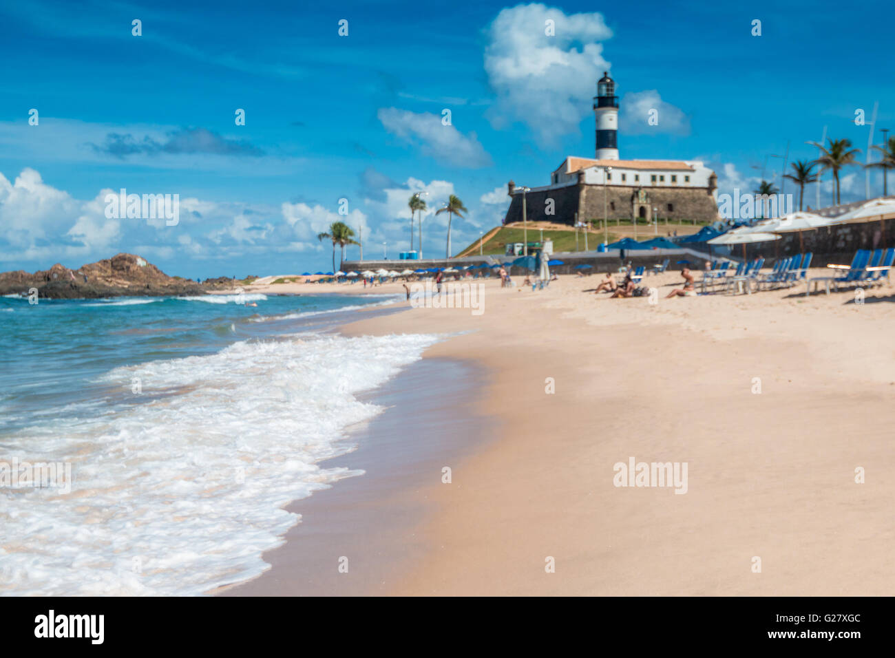 Strand von Barra in Salvador de Bahia Brasilien Stockfoto