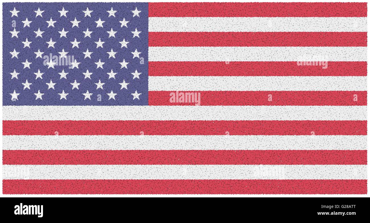 Darstellung der amerikanischen Flagge. Stockfoto