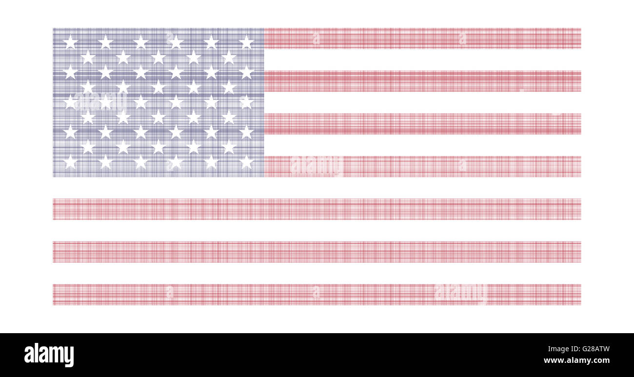Darstellung der amerikanischen Flagge. Stockfoto