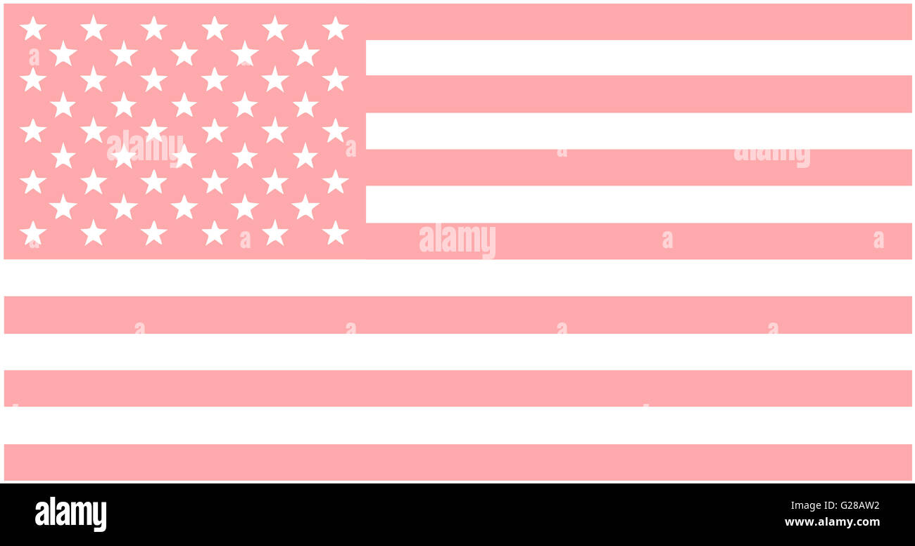 Die amerikanische Flagge. Hellrot-Version. Stockfoto