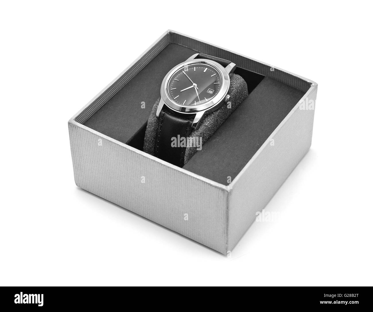 Armbanduhr in box Stockfoto