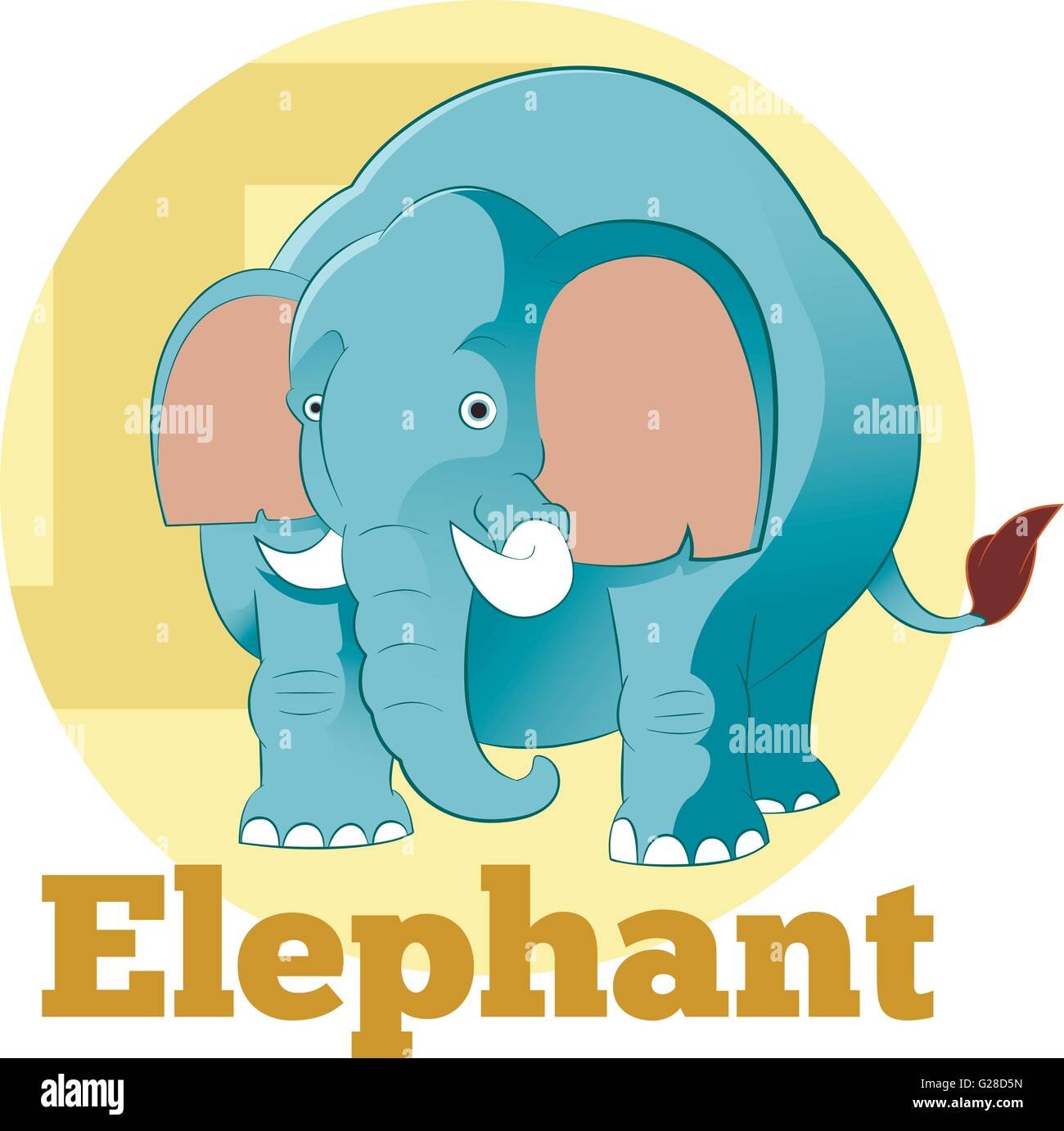 ABC-Cartoon-Elephant4 Stock Vektor