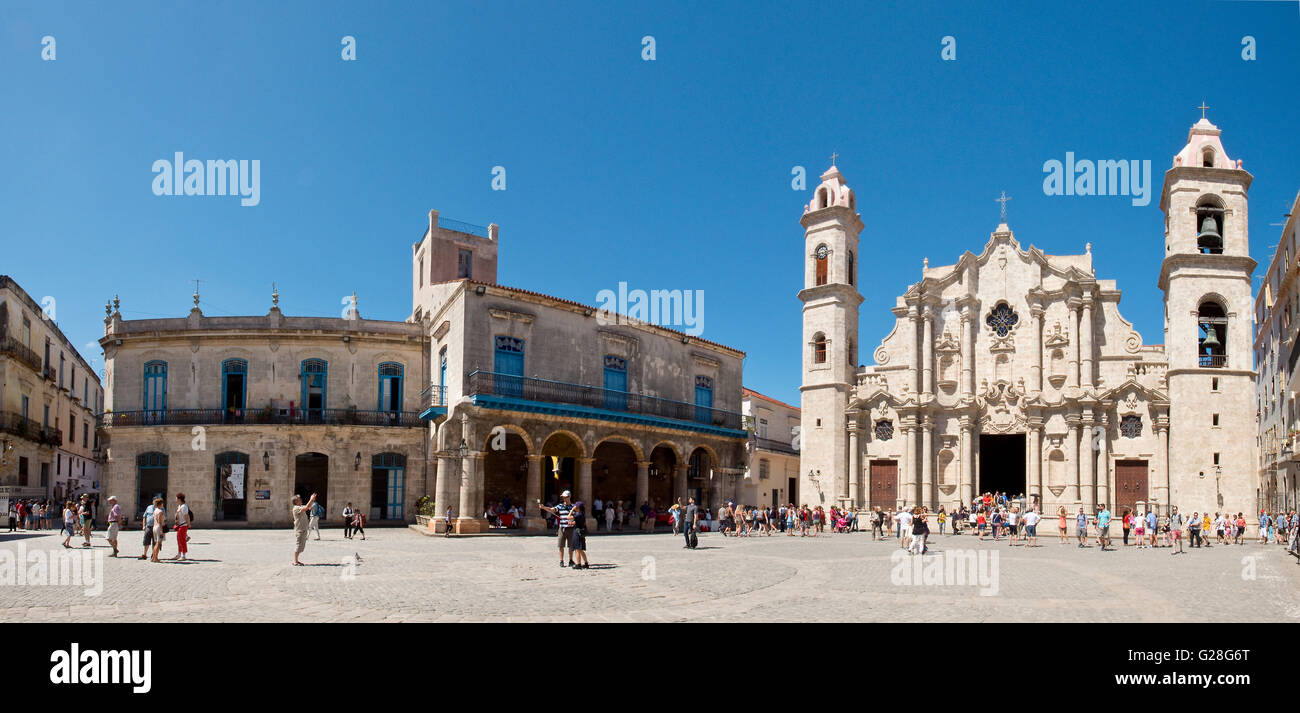 Havana Kathedrale in der Plaza De La Catedral - befindet sich im Zentrum von Alt-Havanna. Stockfoto