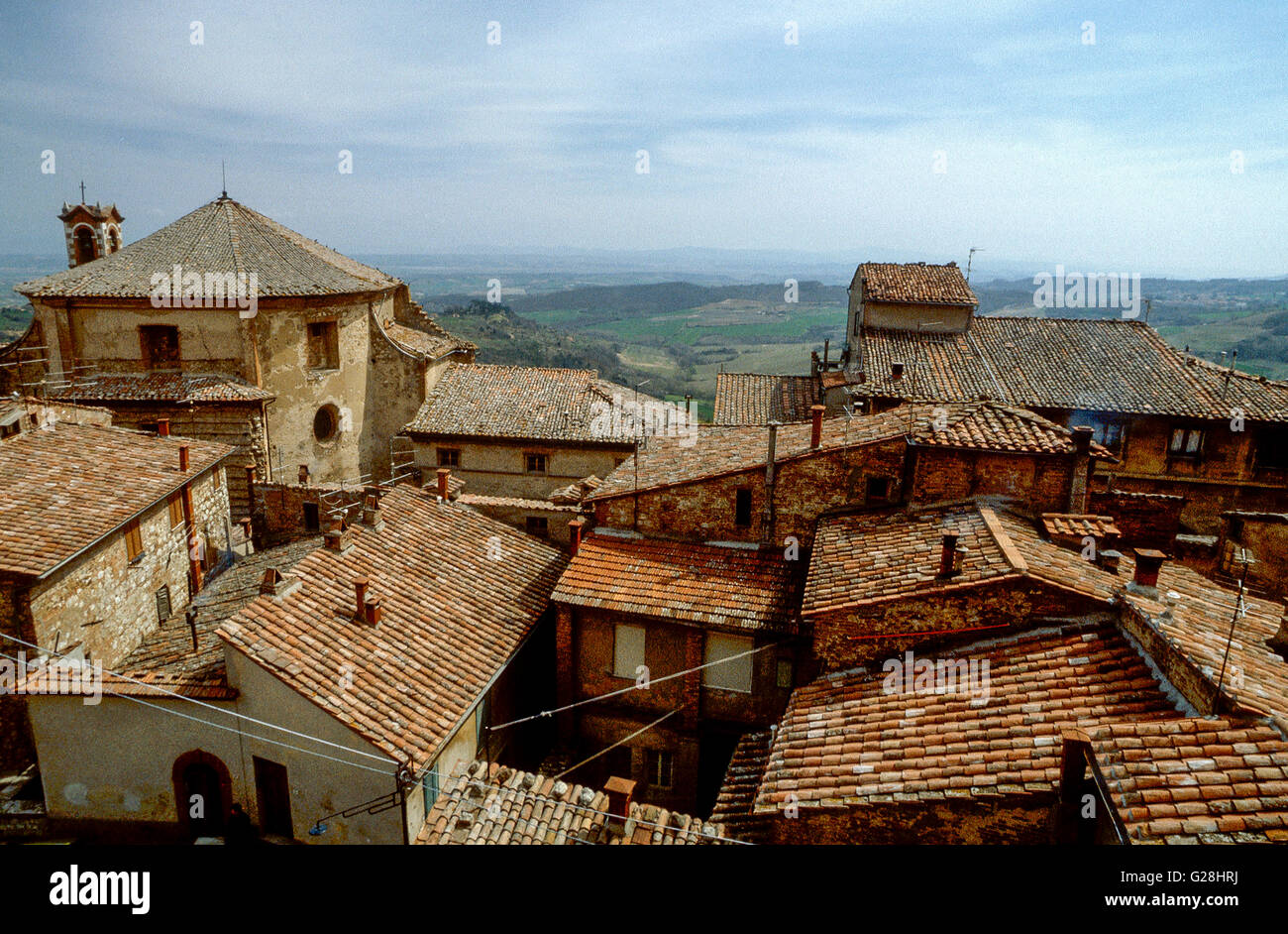 Blick über die Dächer von Montepulciano Stockfoto