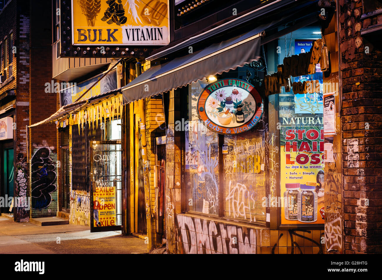 Unternehmen auf der Kensington Avenue in Kensington Market, in Toronto, Ontario. Stockfoto