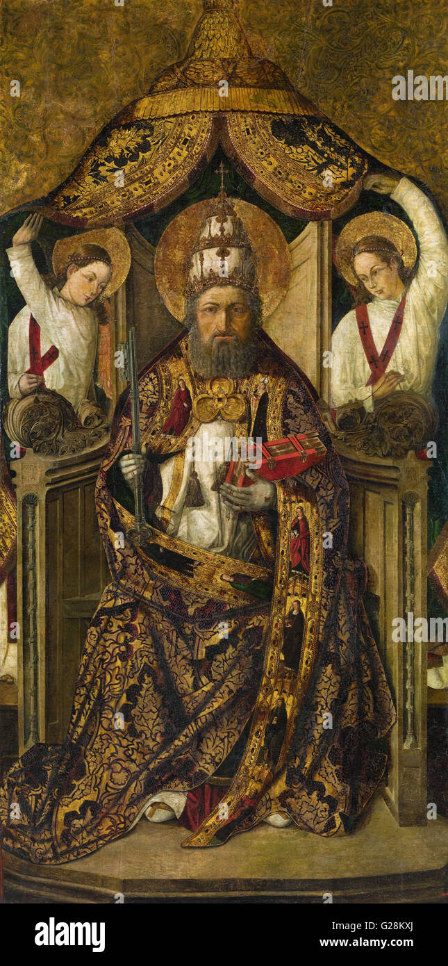 Roderic d'Osona - Saint Peter Enthroned - MNAC - Barcelona Stockfoto