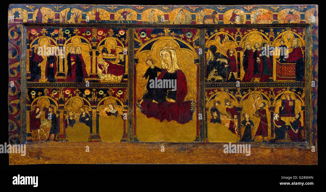 Altar Frontal von Jesu Kindheit - MNAC - Barcelona Stockfoto