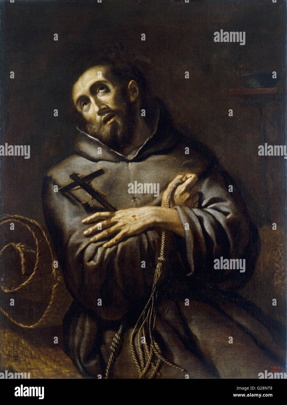 Der Heilige Franziskus von Assisi - MNAC - Barcelona Stockfoto