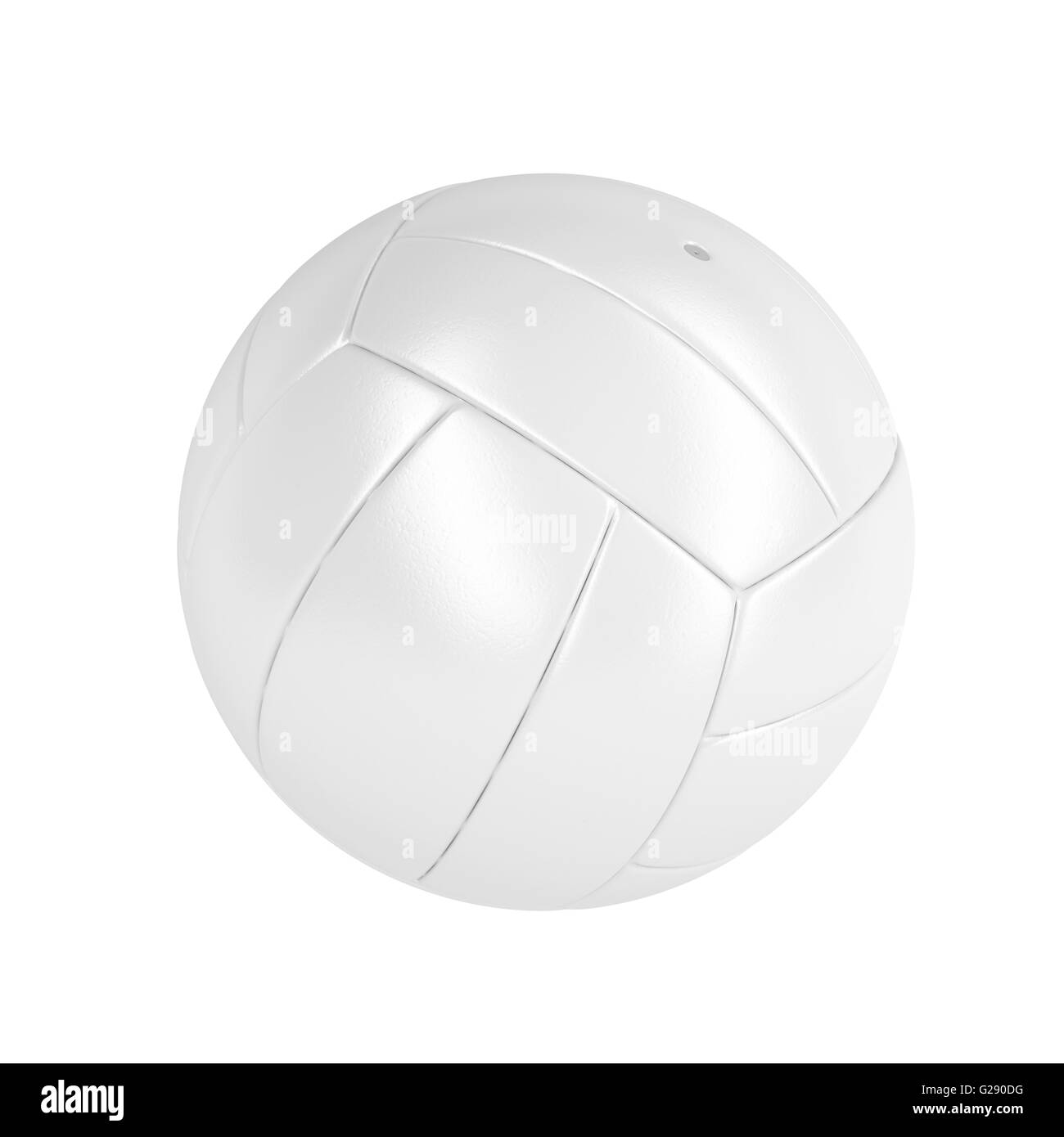 Weißes Leder Volleyball Ball isoliert auf weißem Hintergrund Stockfoto