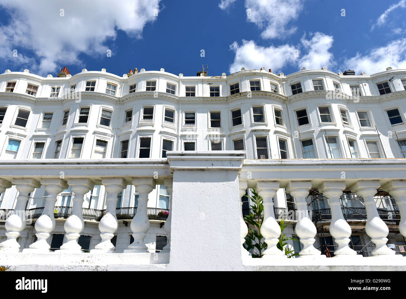 Bow fronted georgischen (Regency) Häuser in Kemptown, Brighton UK Stockfoto