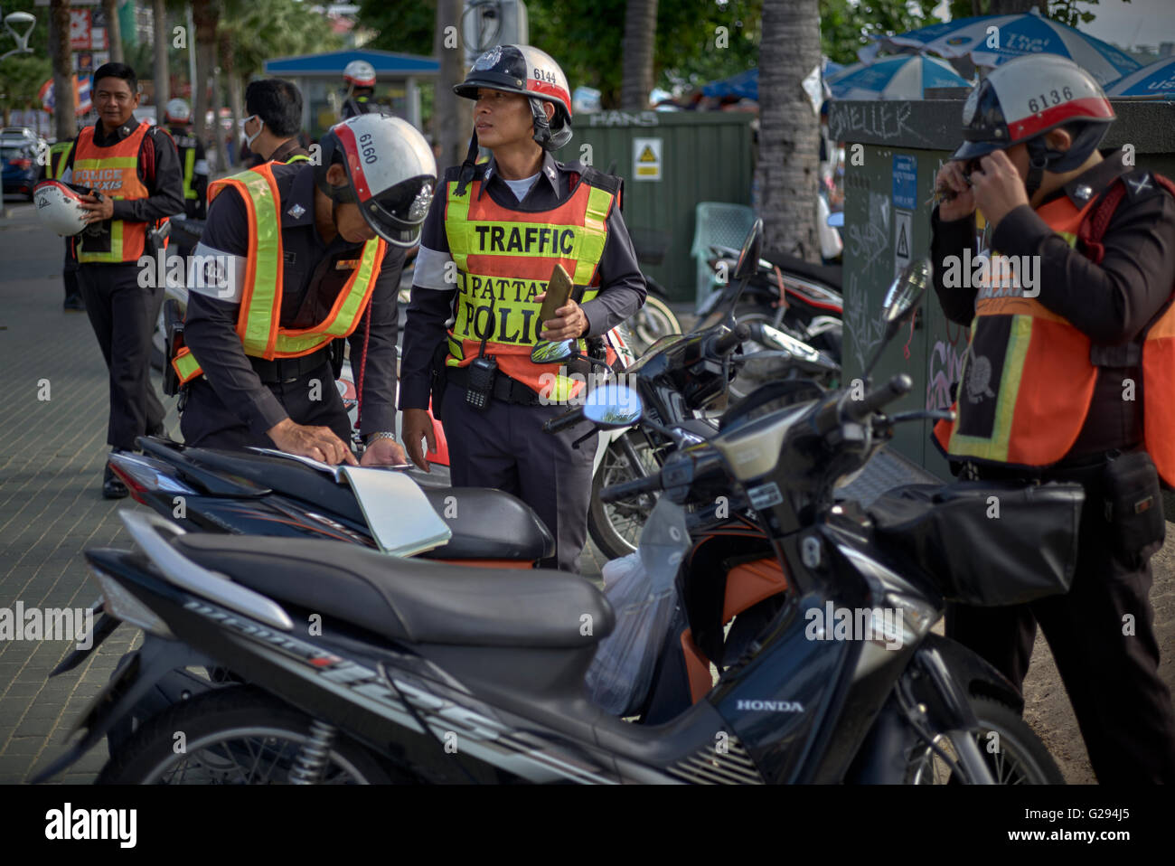 Thailand Verkehrspolizei. Thailand S. E. Asien Stockfoto