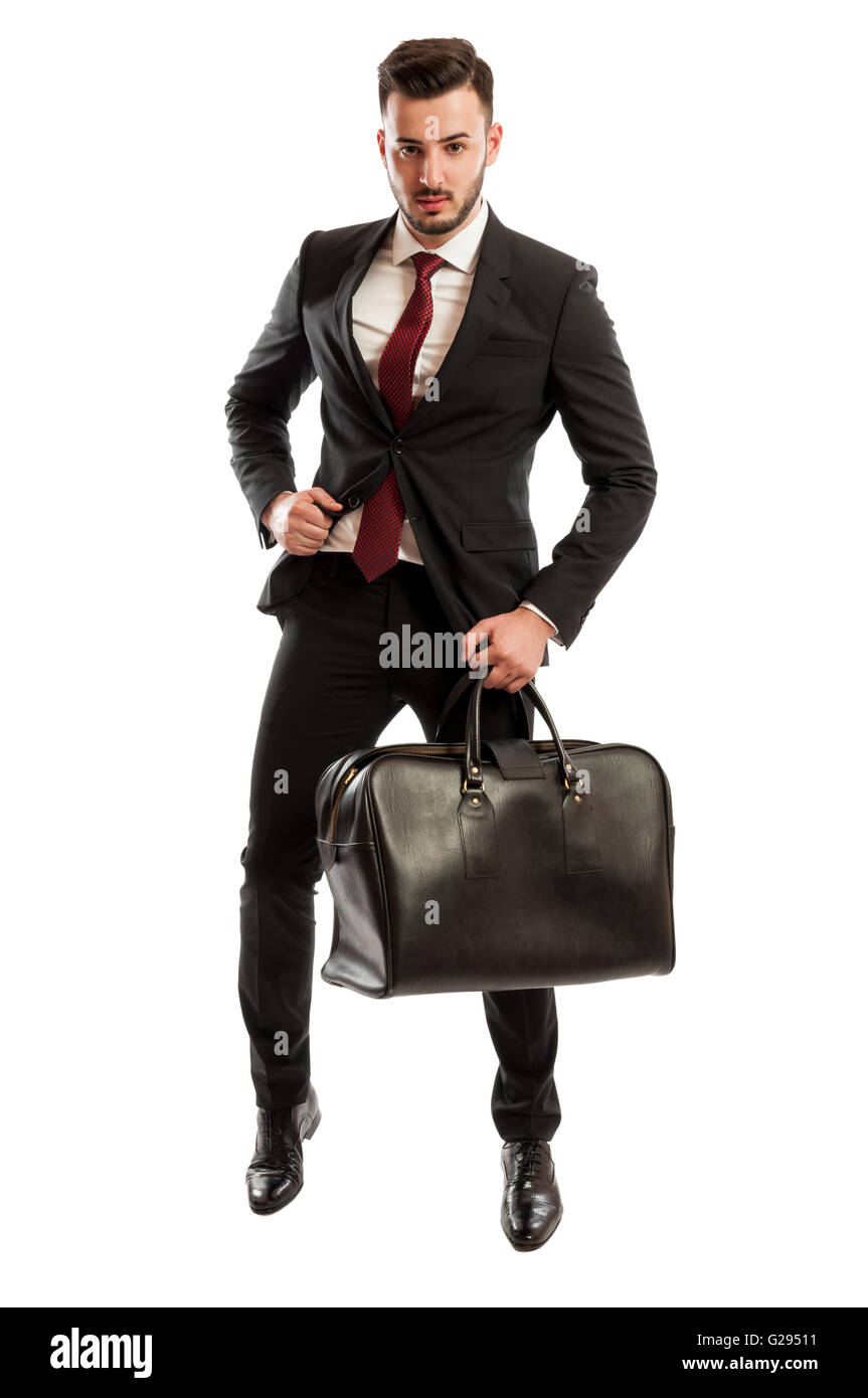 Elegant und Böse Vertrieb Mann hält eine Handtasche und laufen  Stockfotografie - Alamy