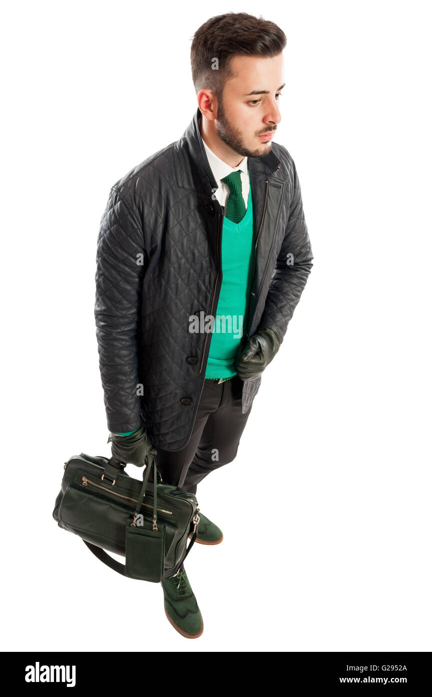 Stilvolle Business-Mann, die farblich auf seine elegante aber casual Kleidung Stockfoto