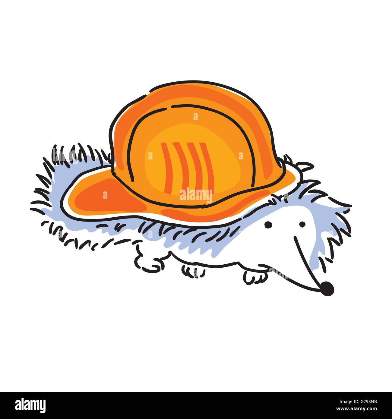 Igel Skizze Zeichnung isolierten auf weißen Hintergrund Stock Vektor