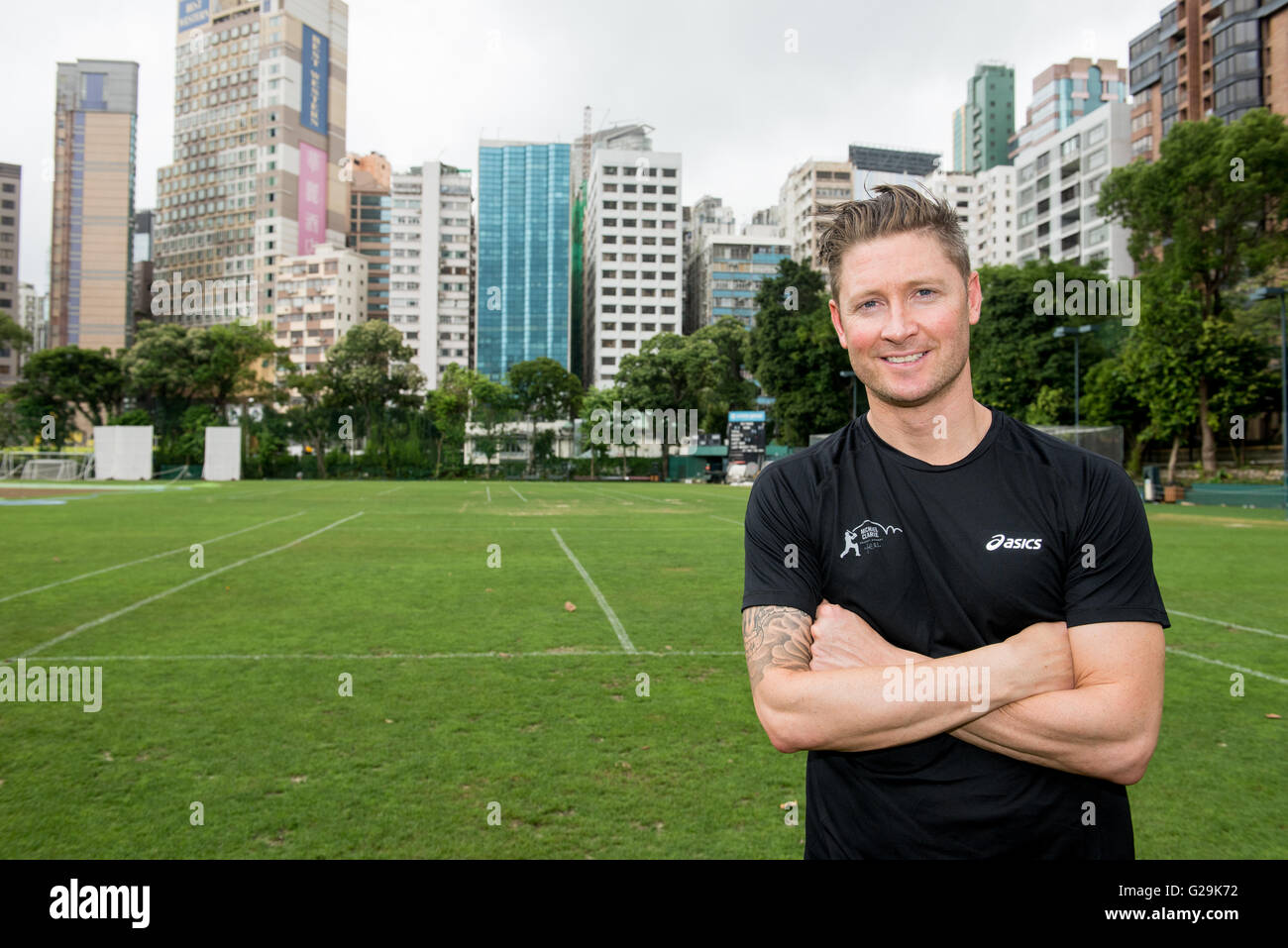 Hong Kong. 27. Mai 2016. Hong Kong Cricket Association Host der konstituierenden Hong Kong T20 Blitz. Ehemaliger australischer Kapitän Michael Clarke schließt sich an anderen internationalen Spielern mit den Kantonen Kowloon in 4 Team-Wettbewerb. Bildnachweis: Jayne Russell/Alamy Live-Nachrichten Stockfoto
