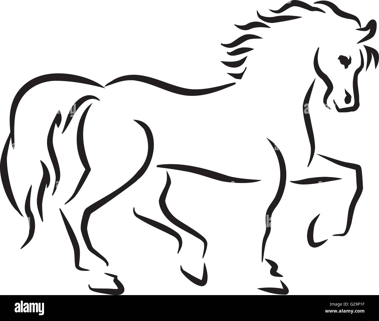 Pferd-Skizze-Stil Vektor Abbildung - Bild: 104706379 - Alamy