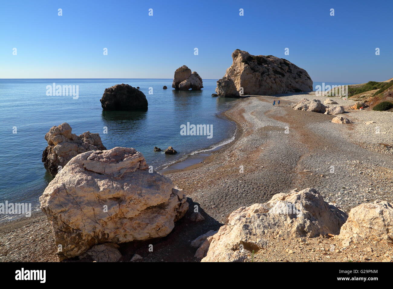 Petra Tou Romiou, Aphrodite Felsen und Strand in der Nähe von Pafos, Zypern Stockfoto