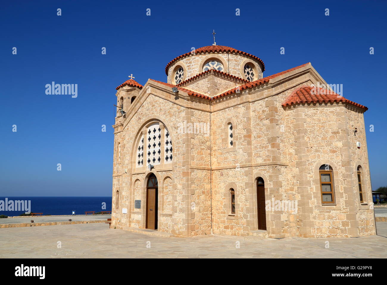 Die orthodoxe Kirche des Agios Georgios, Akamas, Höhen, Zypern Stockfoto